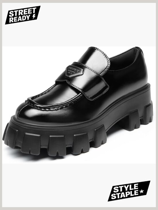 Shoes - Women's Chunky Platform Loafers Slip-On Shoes Business Casual Comfort